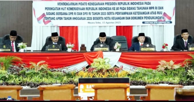 DPRD Tebo Gelar Paripurna Mendengar Pidato Kenegaraan Presiden Republik Indonesia