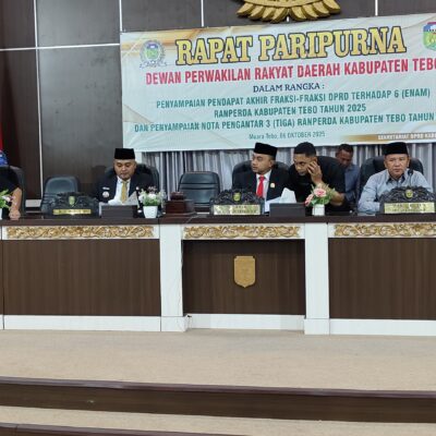 DPRD Tebo Setujui Enam Raperda dan Terima Tiga Usulan Baru dari Pemda