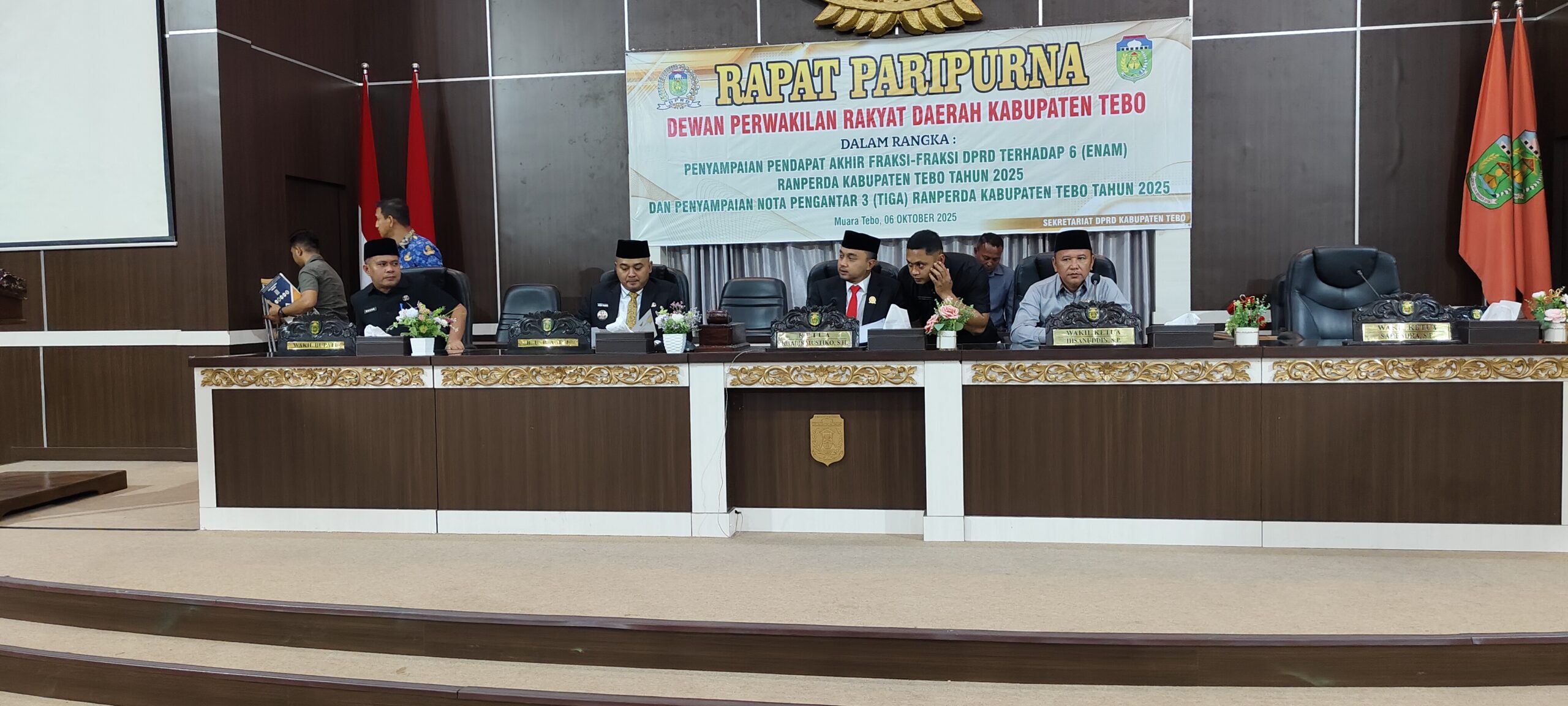 DPRD Tebo Setujui Enam Raperda dan Terima Tiga Usulan Baru dari Pemda