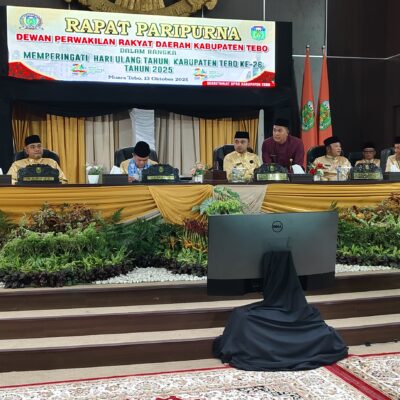 DPRD Tebo Gelar Rapat paripurna Peringati HUT 26 Tebo